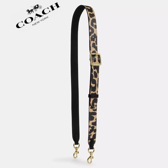 ❤️🐆Coach Leather Strap With Leopard Print - Picture 1 of 7